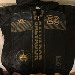 Umbro Black and Gold El Salvador Hoodie (Backpack Hoodie)
